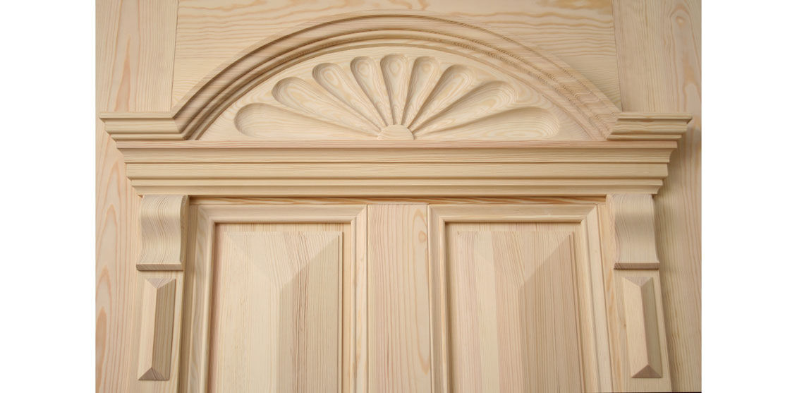 Detal - drewniane drzwi wewnętrzne na wymiar.