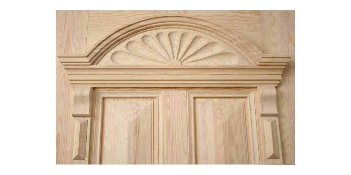 Detal - drewniane drzwi zewnętrzne na wymiar.